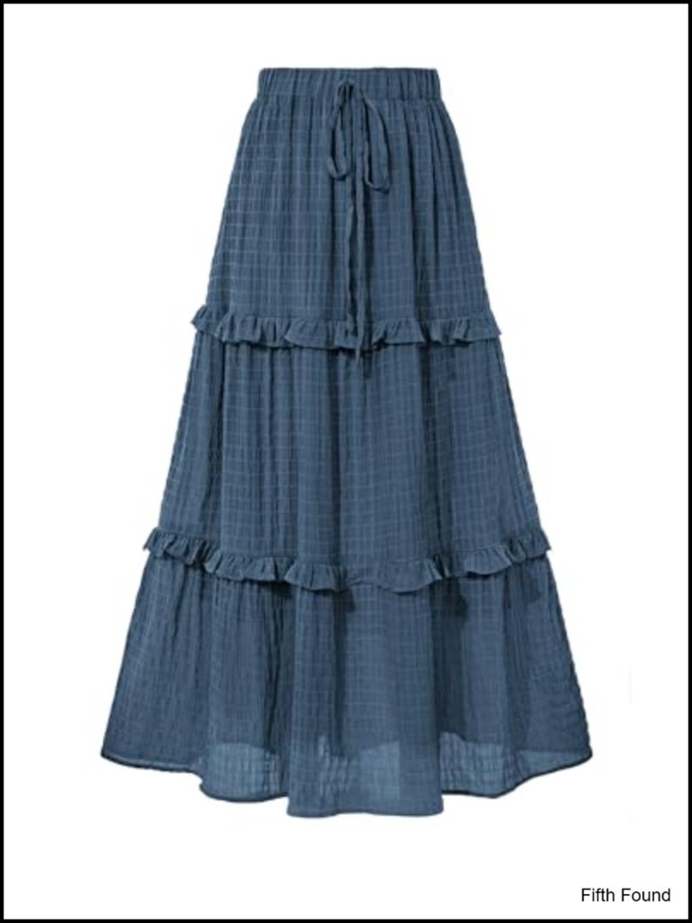 BTFBM Casual Solid Maxi A-Line Flared Tiered Ruffle Skirt for Women